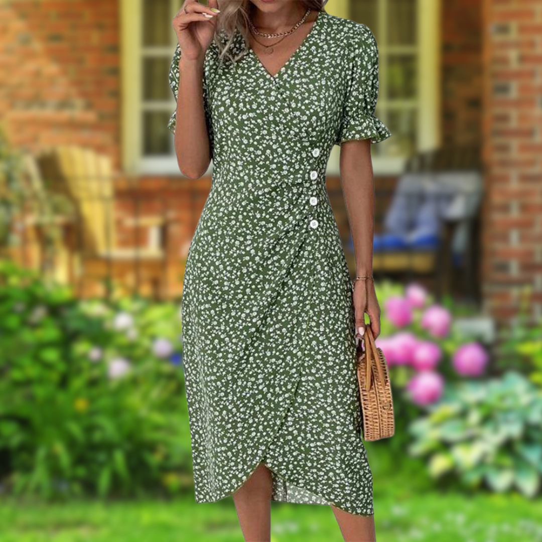 Julie | Elegant Blomsterblad Kjole