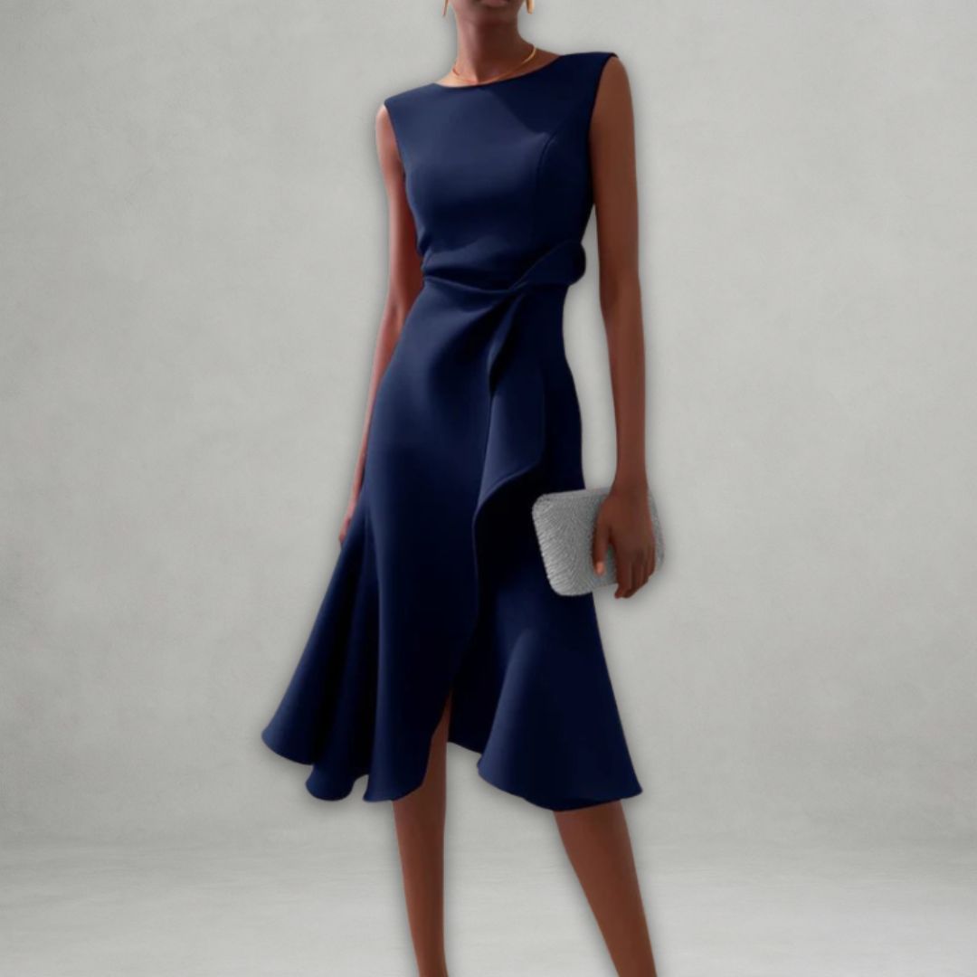 Aslaug | Elegant midikjole med volanger