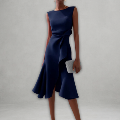 Aslaug | Elegant midikjole med volanger