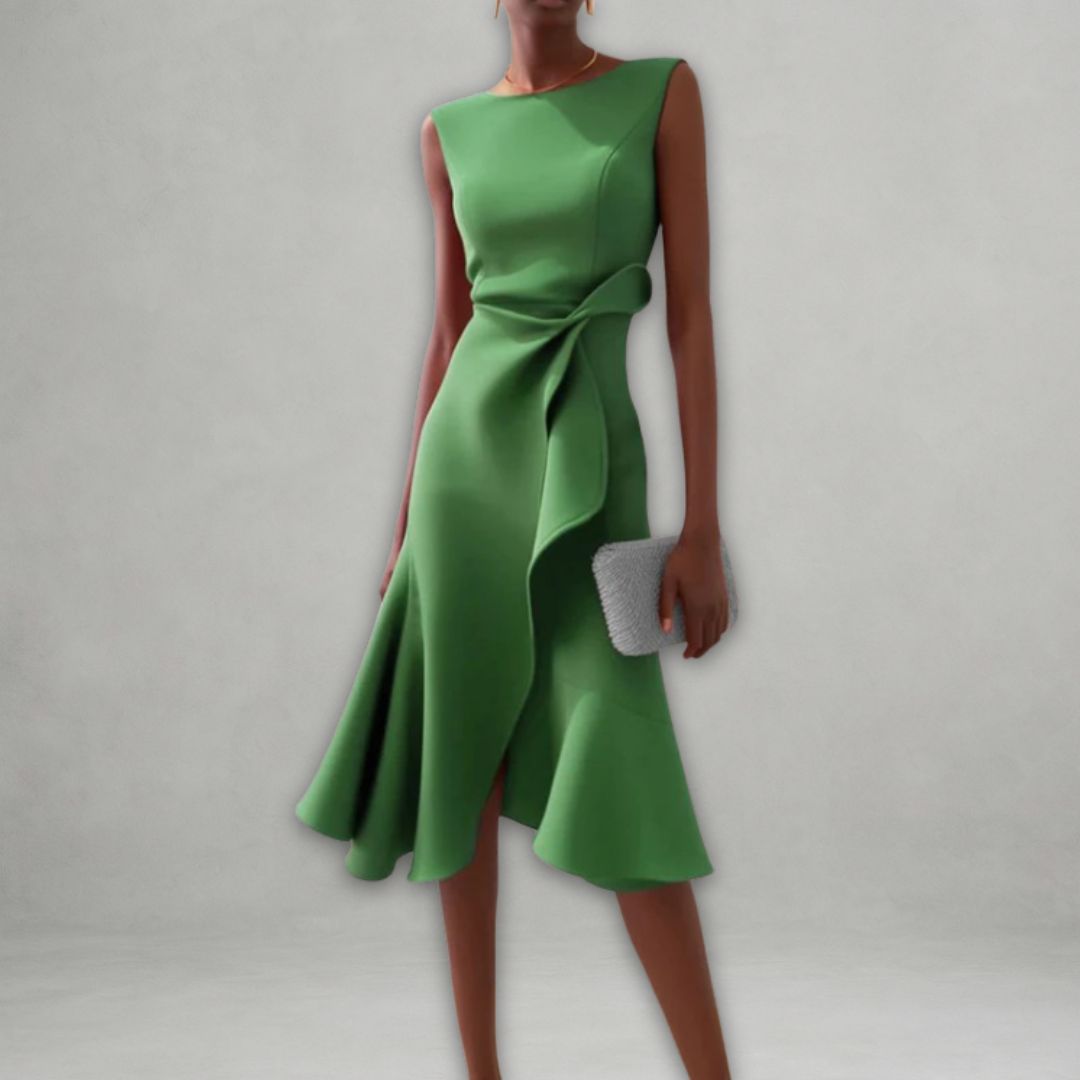 Aslaug | Elegant midikjole med volanger