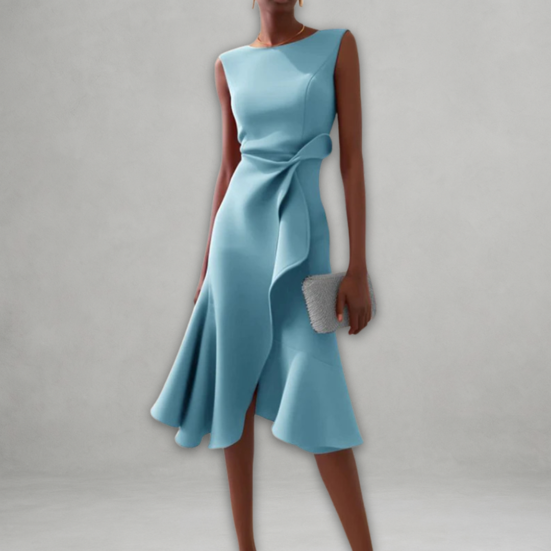 Aslaug | Elegant midikjole med volanger