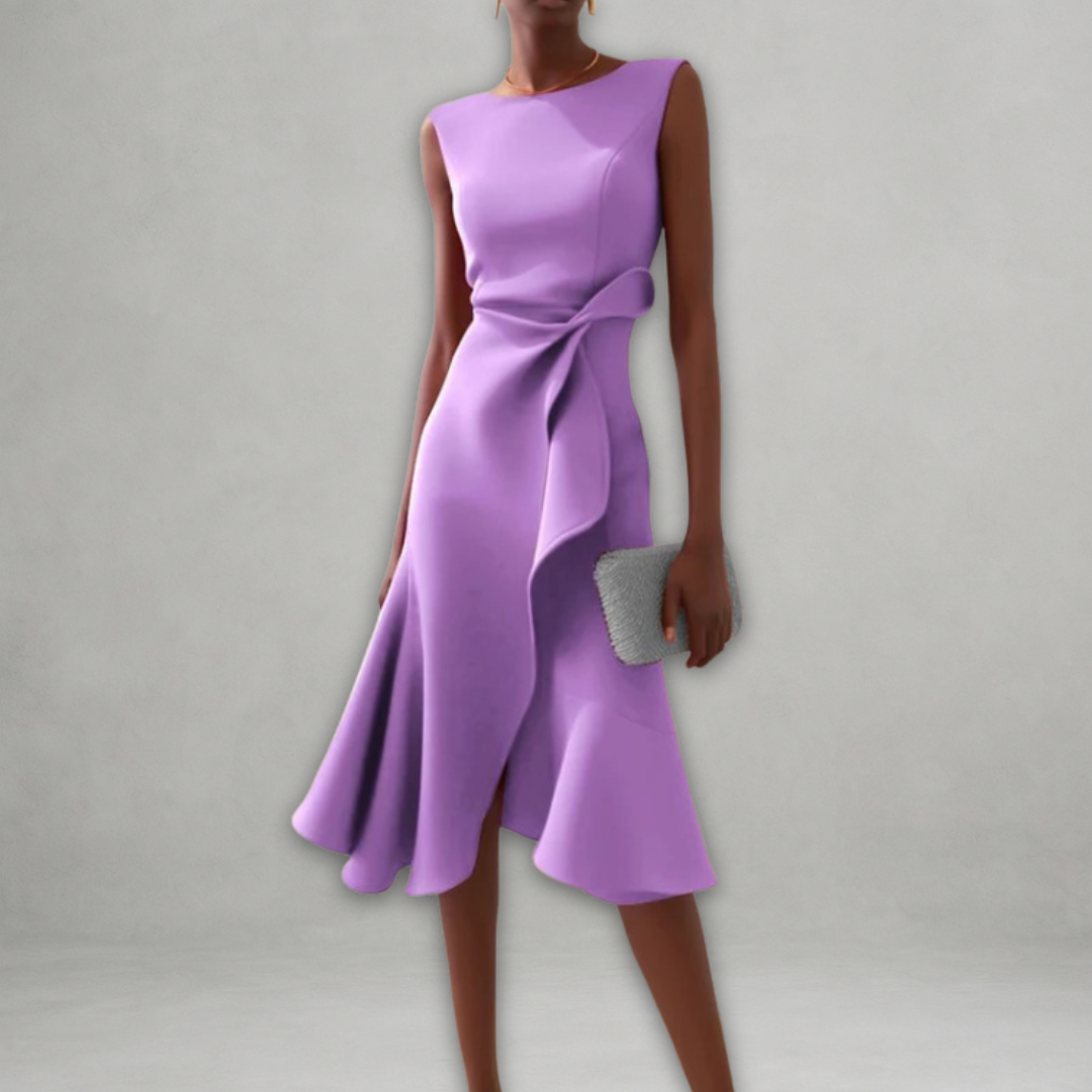 Aslaug | Elegant midikjole med volanger