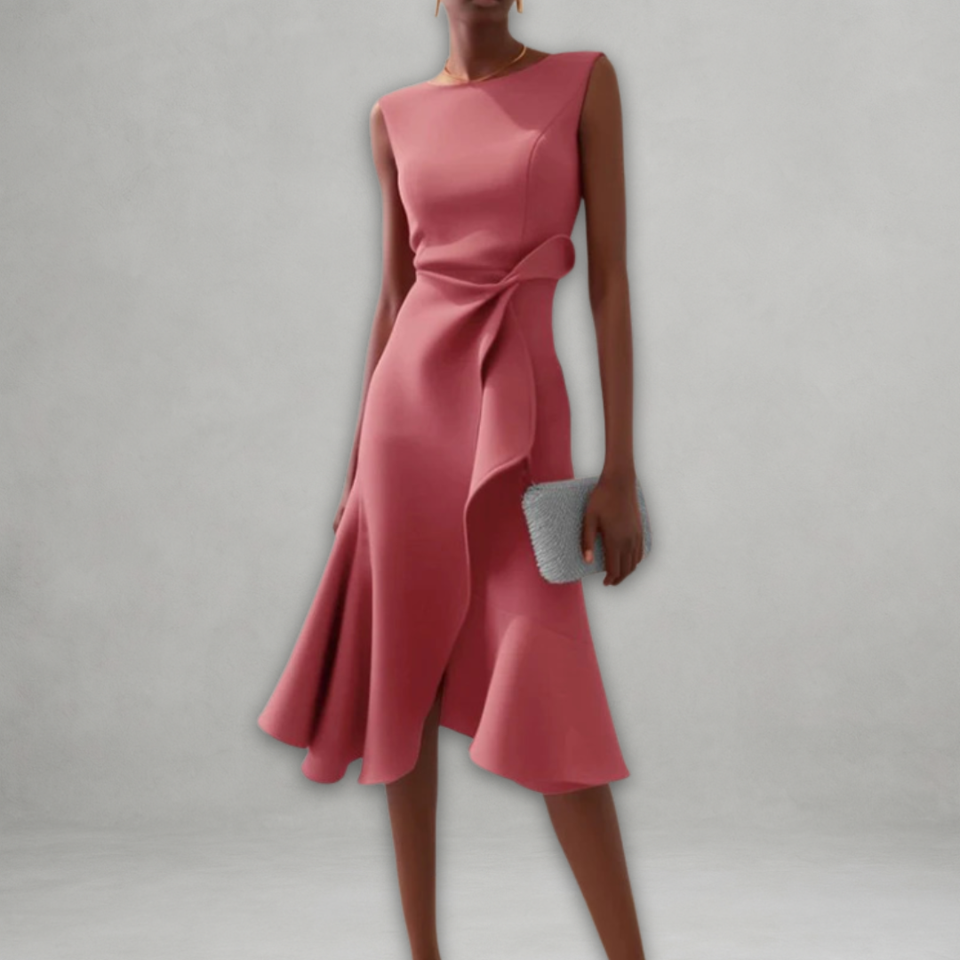 Aslaug | Elegant midikjole med volanger