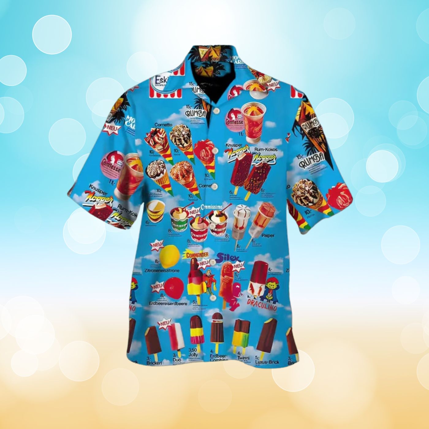 Aksel™ – Iskremmønstret Behagelig Sommerskjorte