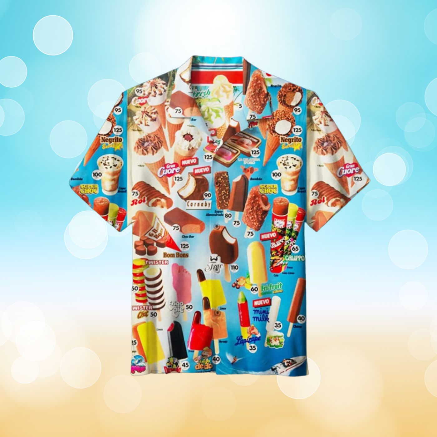 Aksel™ – Iskremmønstret Behagelig Sommerskjorte