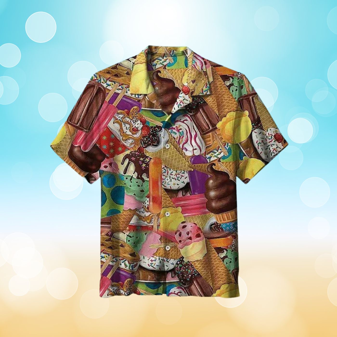 Aksel™ – Iskremmønstret Behagelig Sommerskjorte