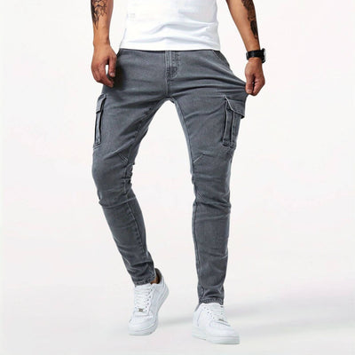 Aron™ - Stretch Cargo Jeansbukser i Denim