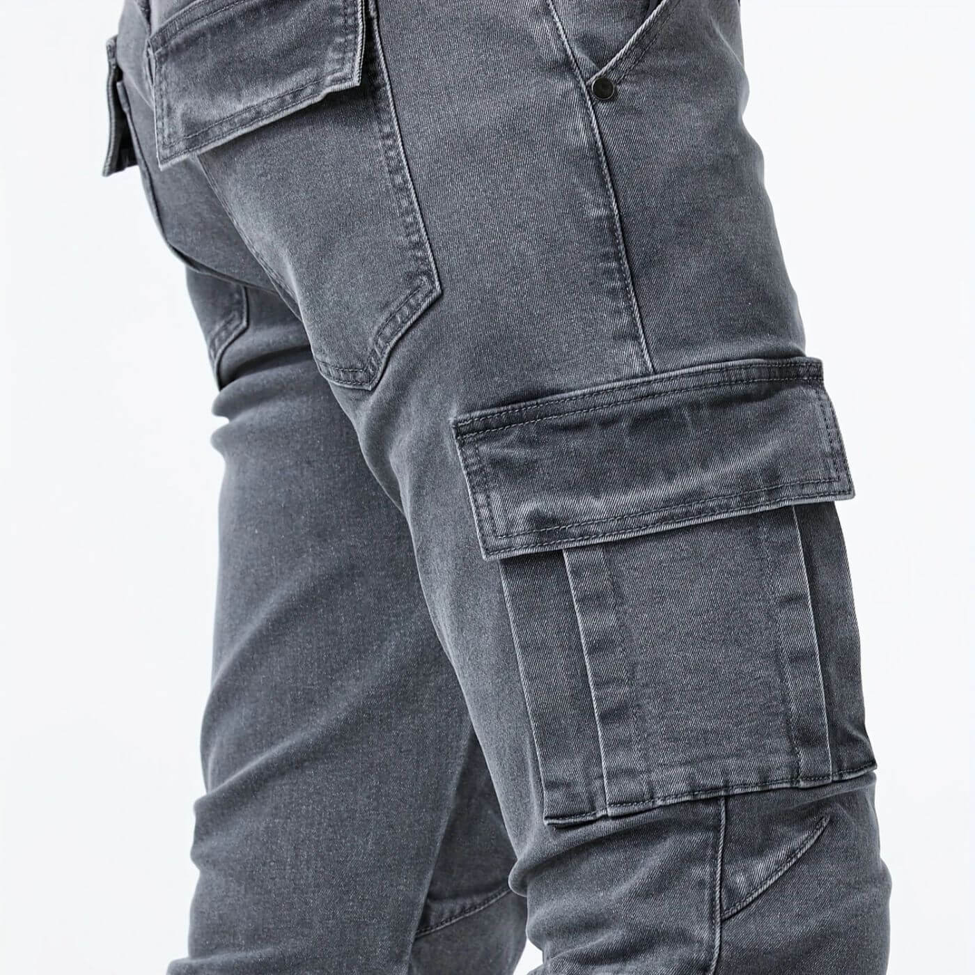 Aron™ - Stretch Cargo Jeansbukser i Denim