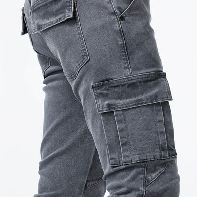 Aron™ - Stretch Cargo Jeansbukser i Denim