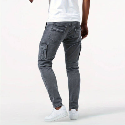 Aron™ - Stretch Cargo Jeansbukser i Denim