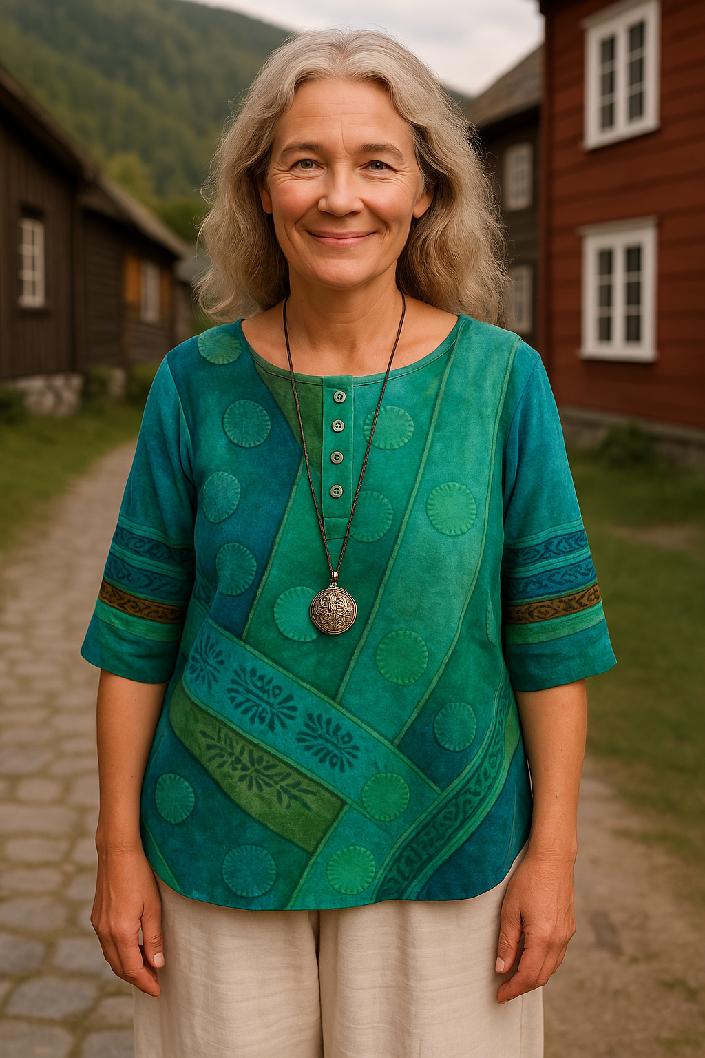 Embla | Komfortabel og Fargerik Topp med Halvlange Ermer