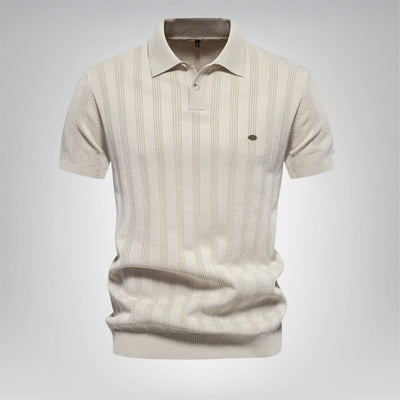 Eliah™ - Komfortabel ribbestrikket poloskjorte (1+1 GRATIS)