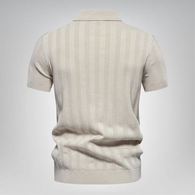 Eliah™ - Komfortabel ribbestrikket poloskjorte (1+1 GRATIS)