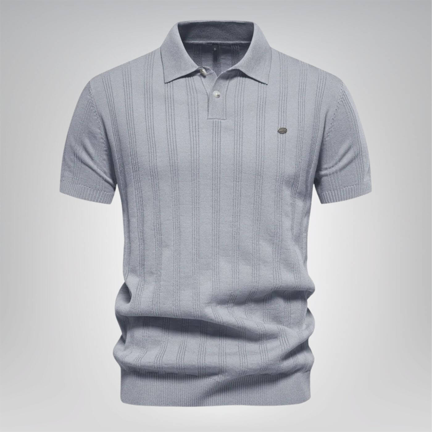 Eliah™ - Komfortabel ribbestrikket poloskjorte (1+1 GRATIS)