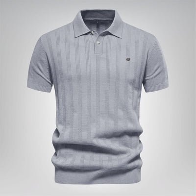 Eliah™ - Komfortabel ribbestrikket poloskjorte (1+1 GRATIS)