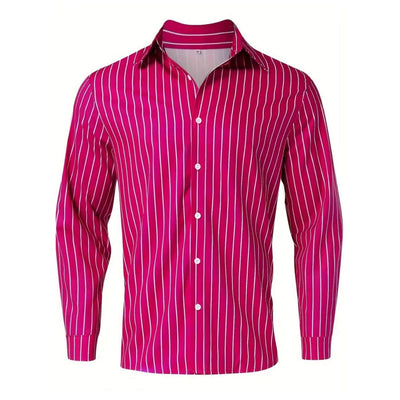 Mikkel™ - Stilig Stripete Skjorte med Lange Ermer