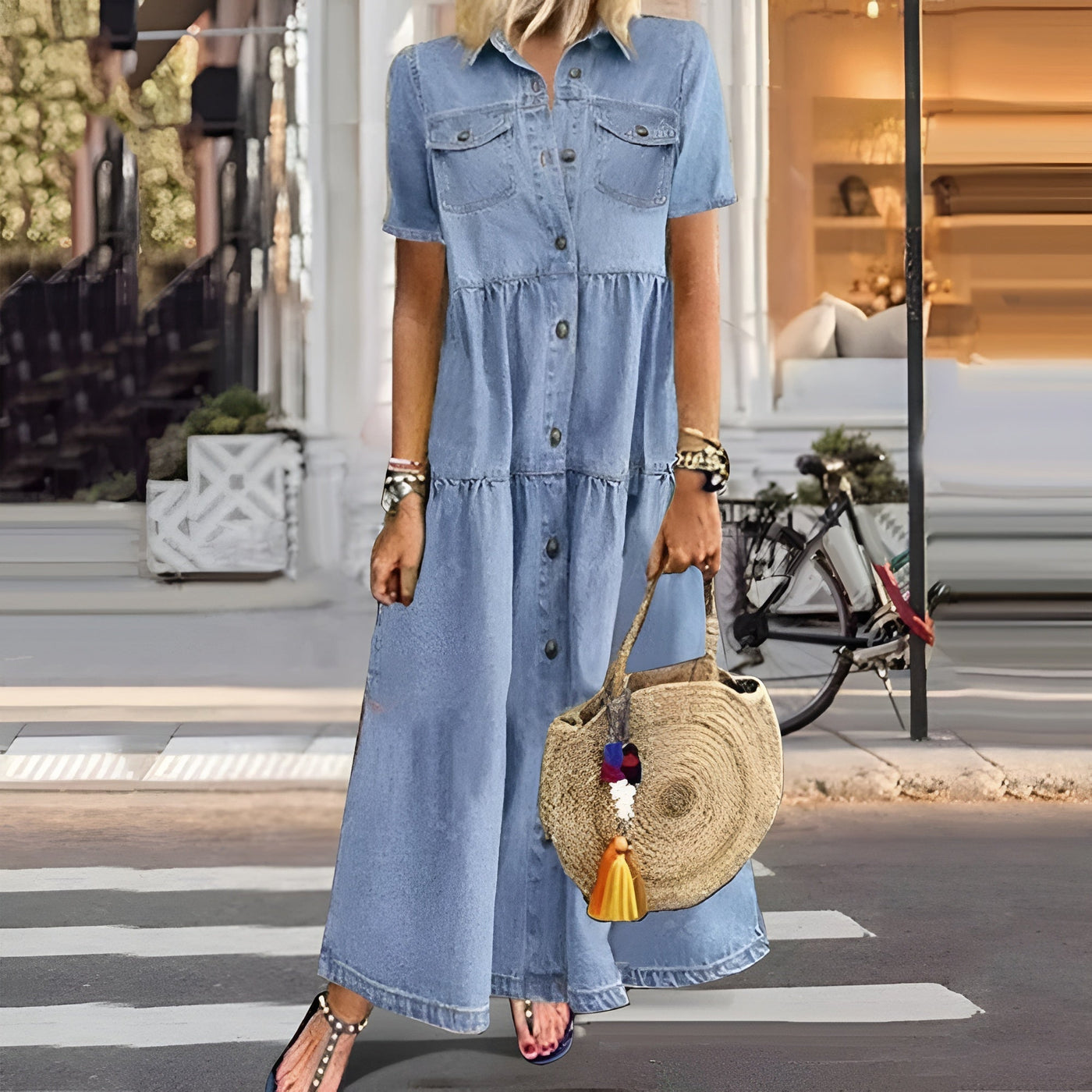 Sigrun | Kortermet Denimkjole