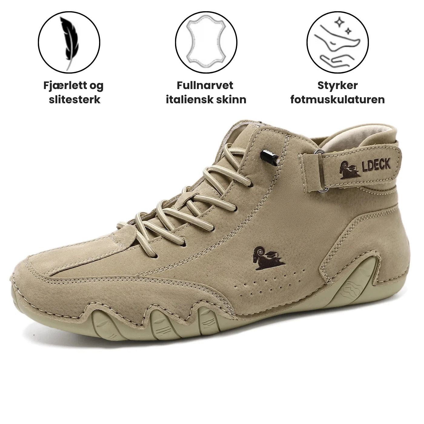 Torstein™ – Premium Lær Ortopediske Barfotsko