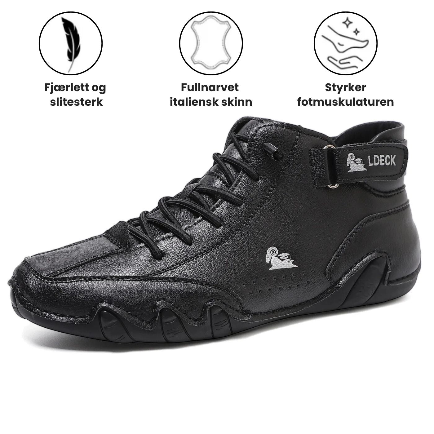 Torstein™ – Premium Lær Ortopediske Barfotsko