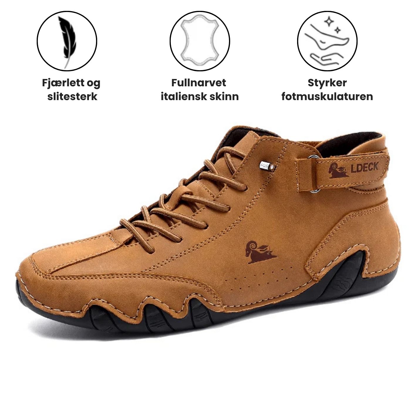 Torstein™ – Premium Lær Ortopediske Barfotsko