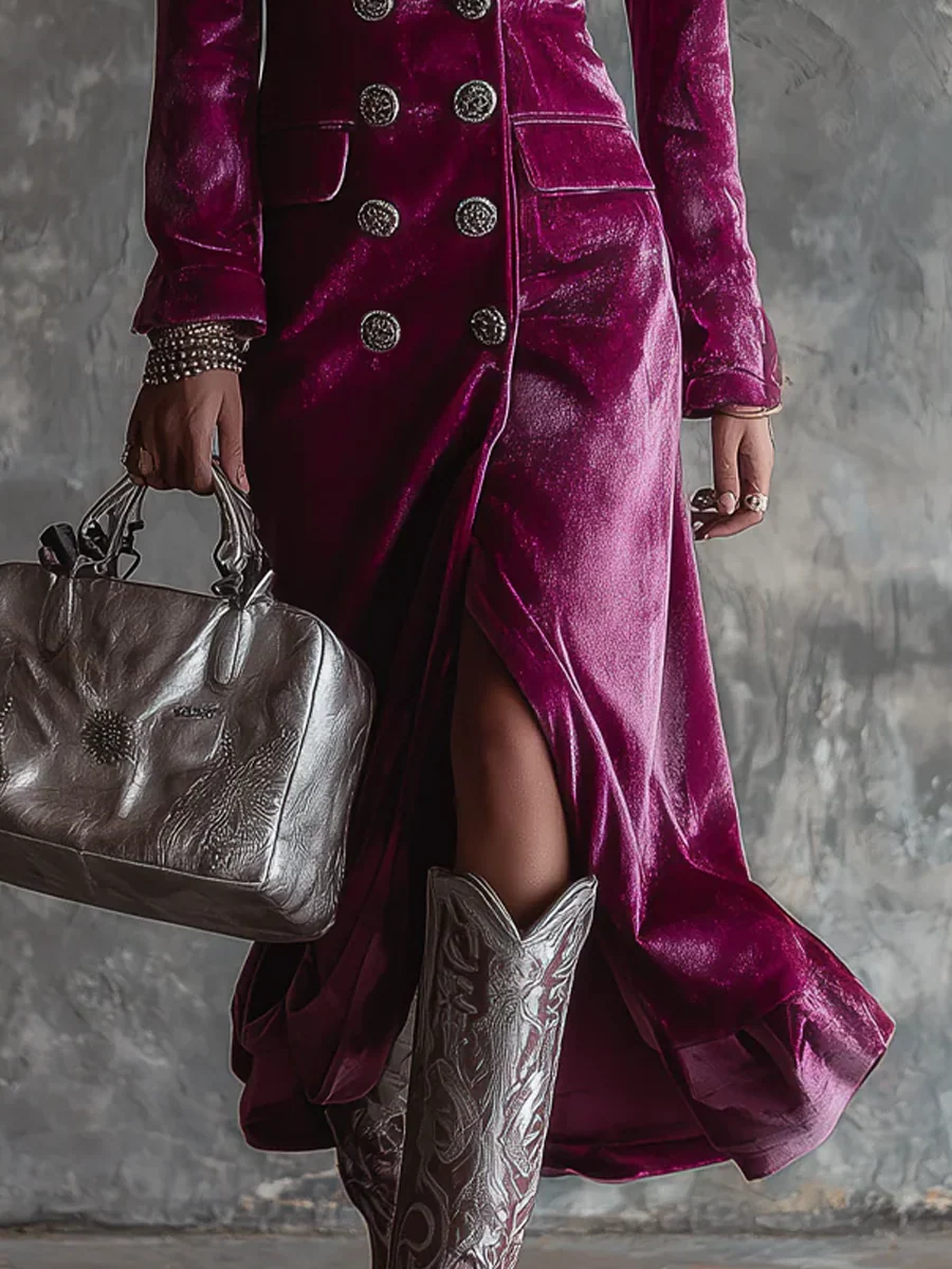 Jenny | Velour Maxi Blazerkjole