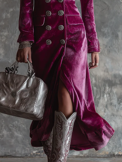 Jenny | Velour Maxi Blazerkjole