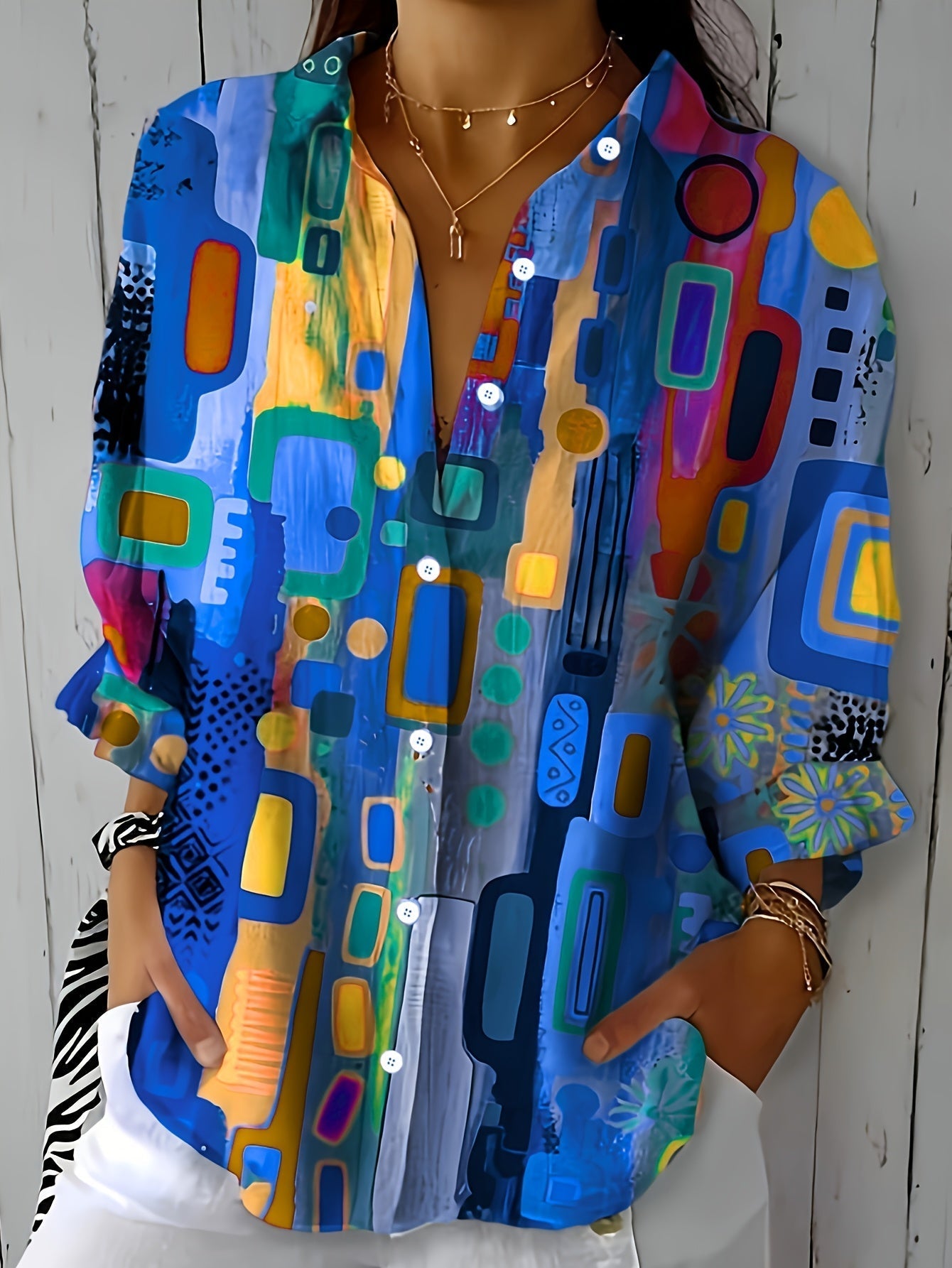 Edelina | Kunstinspirert skjortebluse