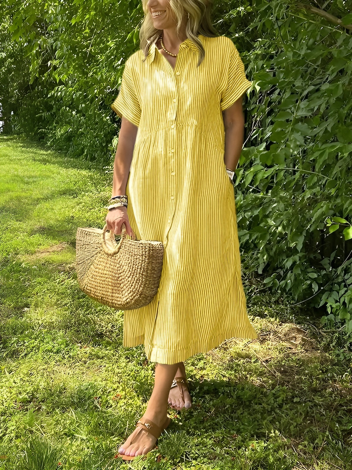 Kjellina | Stripete Skjortekjole